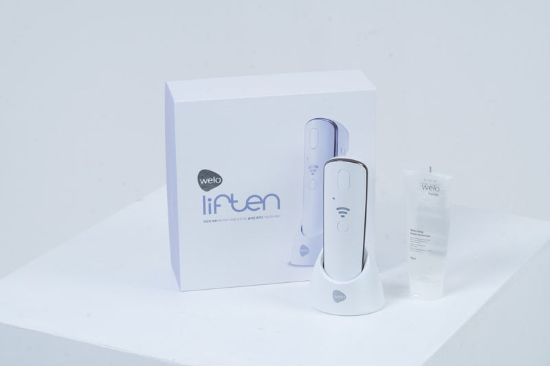 Liften HIFU at-home device with box and charging cradle